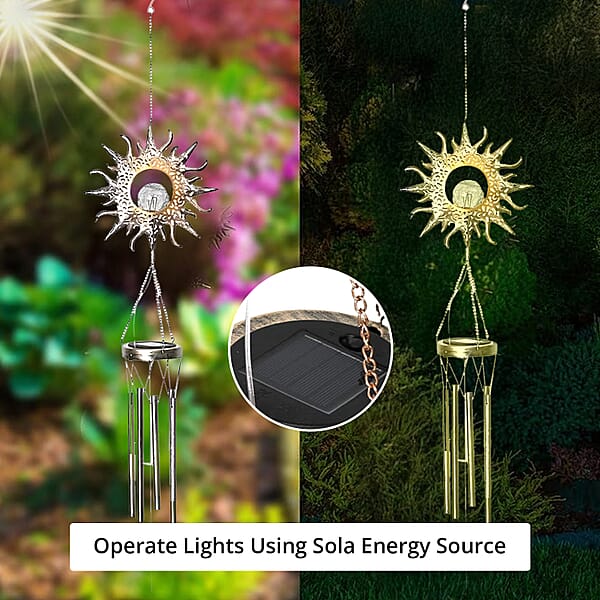 Sun Solar Wind Chime With 1 Bright LED