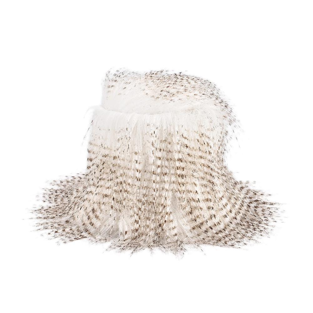 Tamsy Beige Faux Fur Bucket Hat