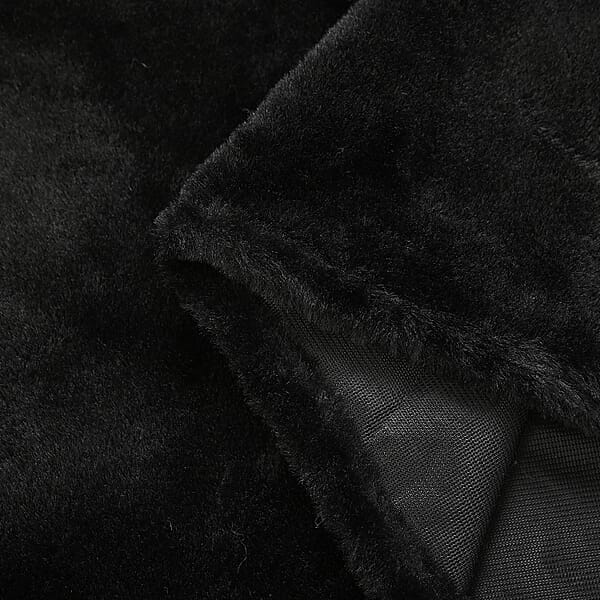 Tamsy Black Faux Fur Poncho