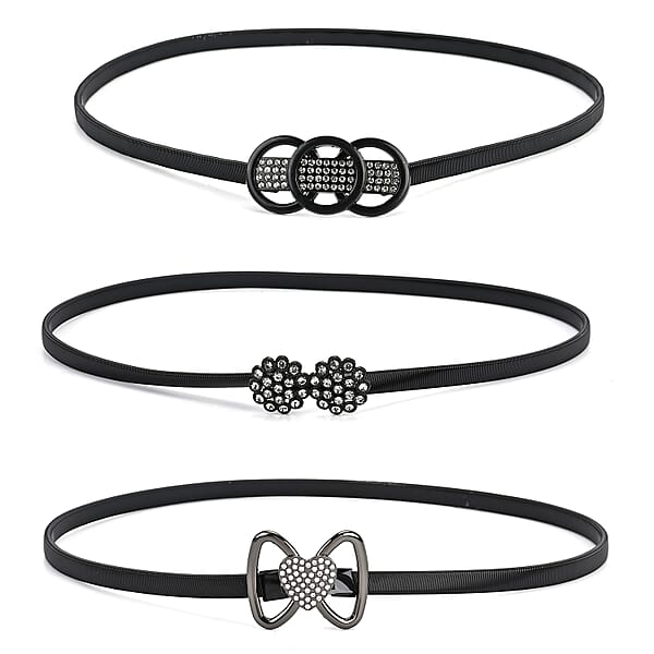 Tamsy Black Heart Set Of 3 Belt
