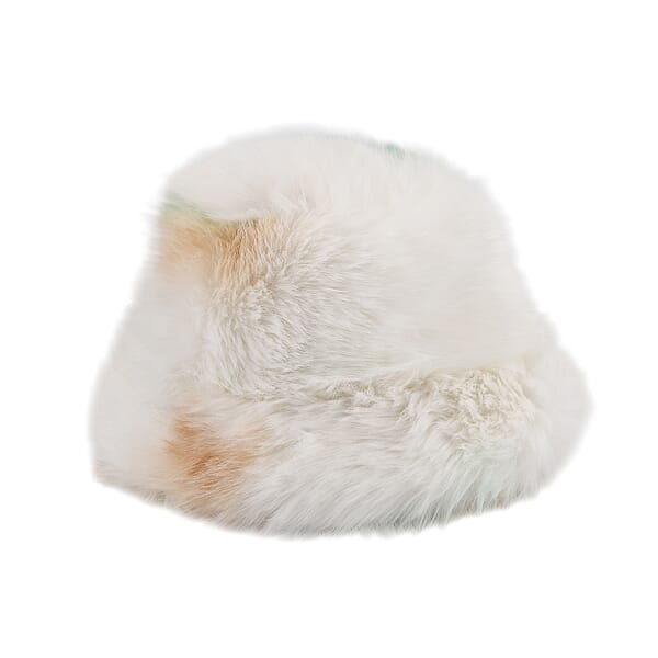 Tamsy Green Faux Fur Hat With Bicolor