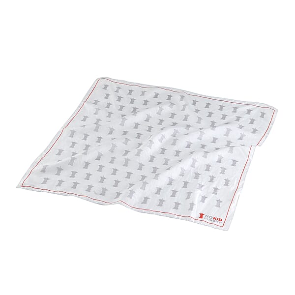 Tamsy No Kid Hungry Logo White Silk Scarf