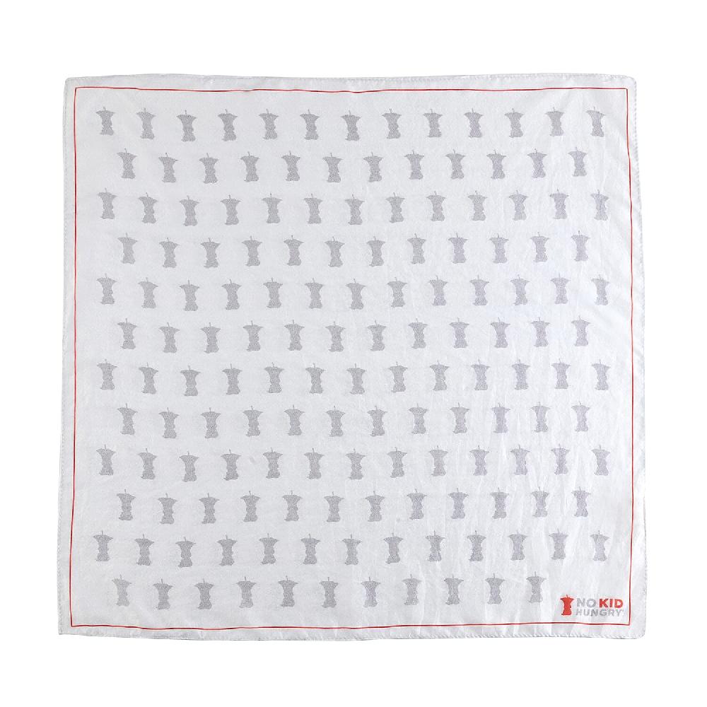 Tamsy No Kid Hungry Logo White Silk Scarf