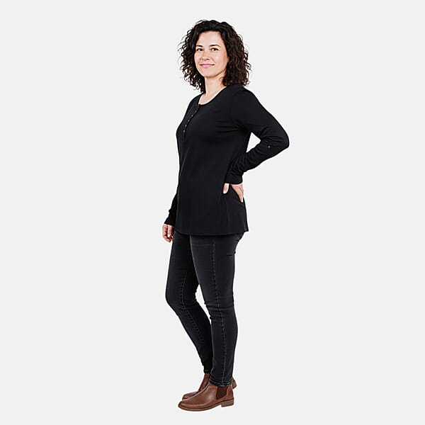 Tamsy Onyx Button Top - S