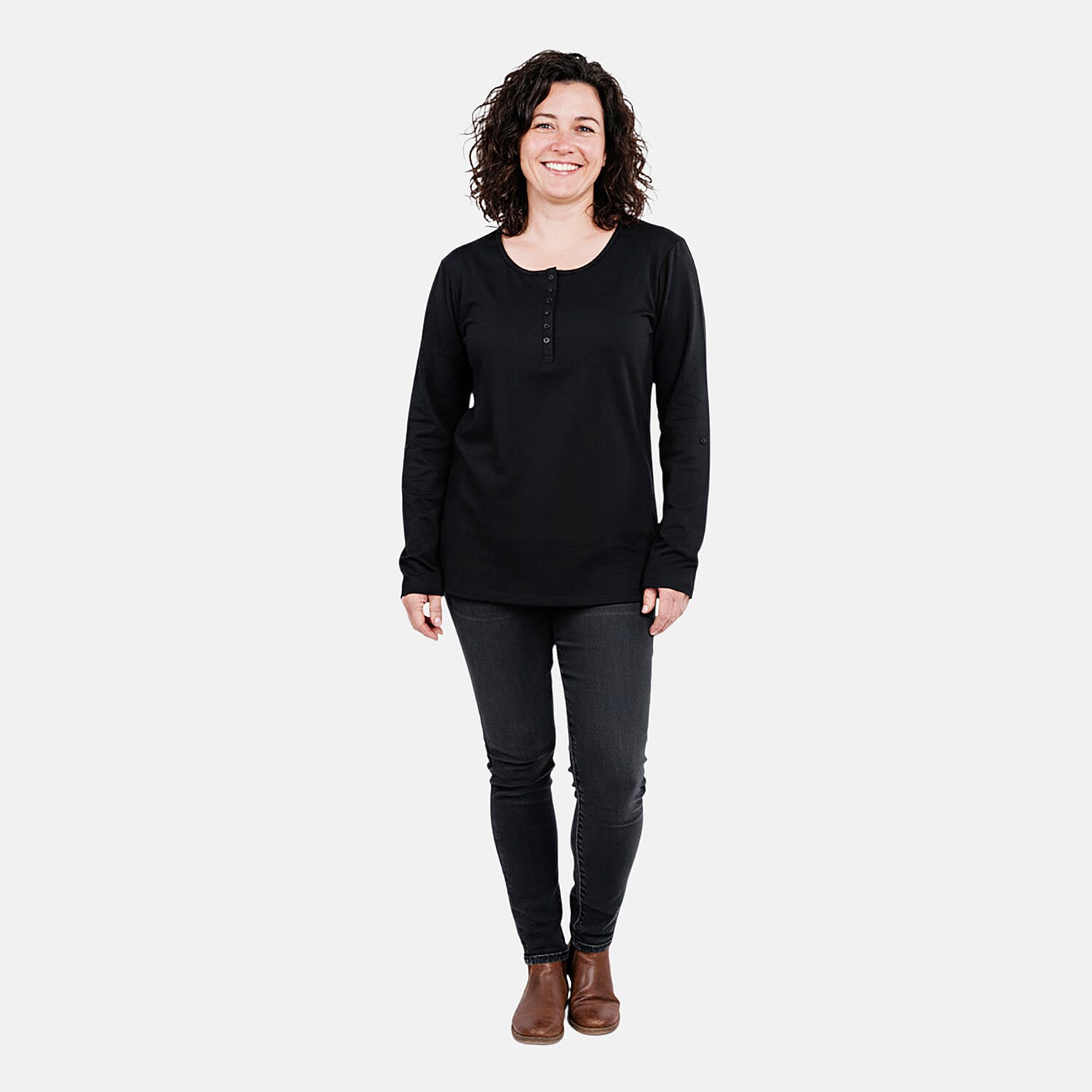 Tamsy Onyx Button Top - S