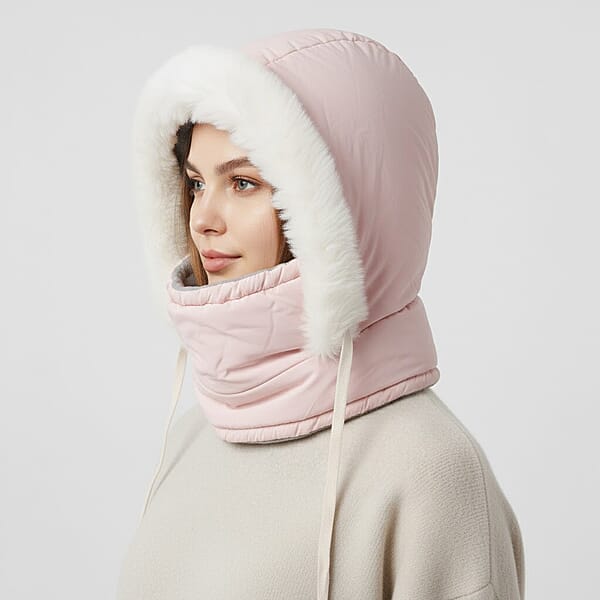 Tamsy Pink Winter Hat With Face Mask