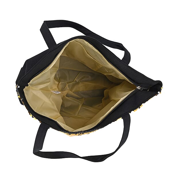 Tamsy Yellow Sequin Tote Bag