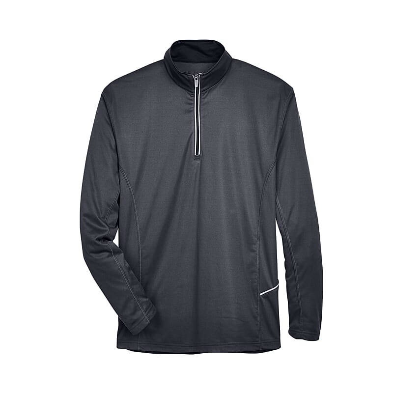 UltraClub Black Unisex 1/4 Zip Pullover - L