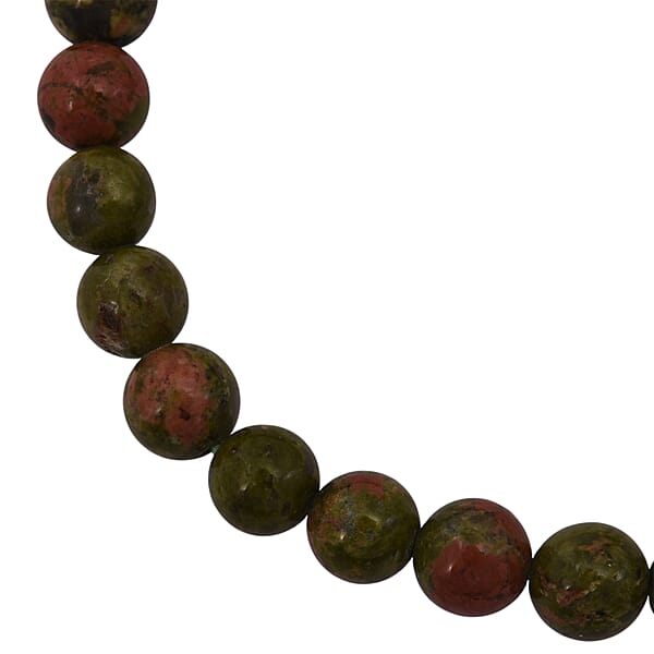 Unakite Beaded Stretch Bracelet 60.00 Ctw