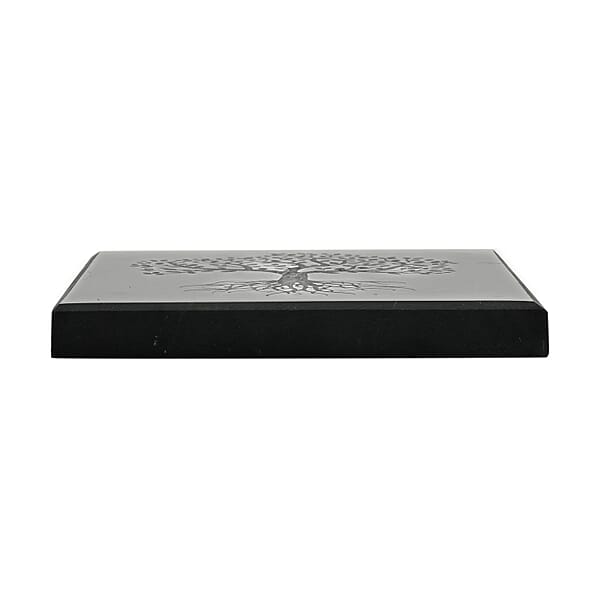 Shungite 1484.00ctw Square Tile Tree Of Life Engraved Shungite Stone Shungite Plate For Phone Shungite Phone Plate
