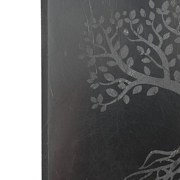 Shungite 1484.00ctw Square Tile Tree Of Life Engraved Shungite Stone Shungite Plate For Phone Shungite Phone Plate