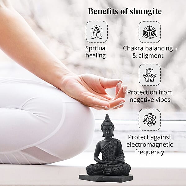 Shungite Buddha Figurine -L 8 Approx. 6980 Ctw