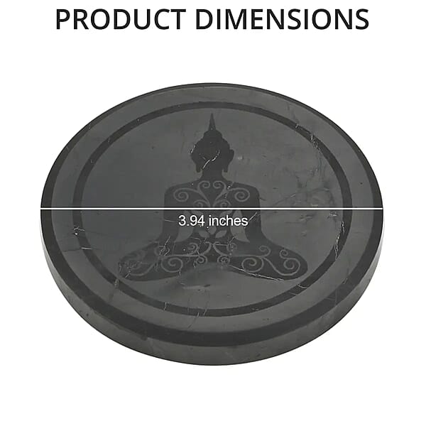 Shungite Buddha Round Tile 10cm Approx. 947.00 Ctw