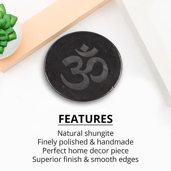 Shungite OM Round Tile 100mm (Approx 925 Ctw)