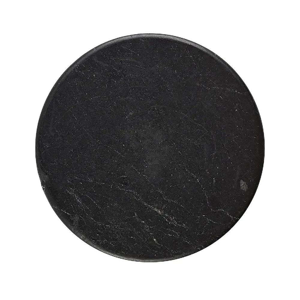 Shungite Plain Round Cellphone Large Tile Decorative Black Mineral Tile for Mobile Phones 1.25 Approx. 35ctw