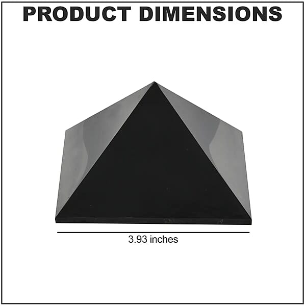 Shungite Pyramid Decorative Figurine 10 Cm Approx 597.00 Ctw Home Decor Figurine Table Décor Living Room Decor Gift Item