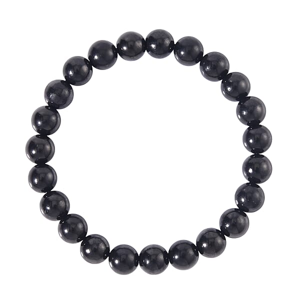 Shungite Round Beaded Stretch Bracelet 113.00 Ctw
