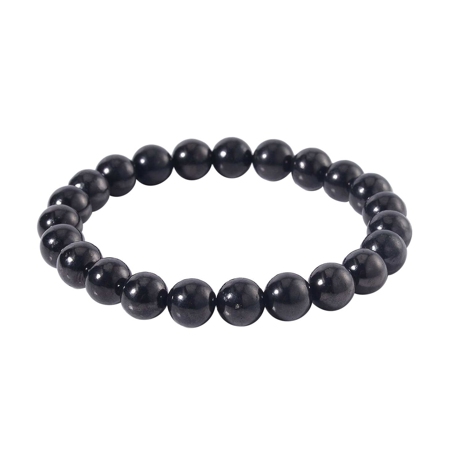 Shungite Round Beaded Stretch Bracelet 113.00 ctw
