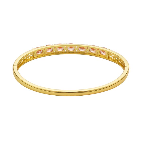 Simulated Champagne Diamond Bangle Bracelet In Goldtone (7.25 In) 13.75 Ctw