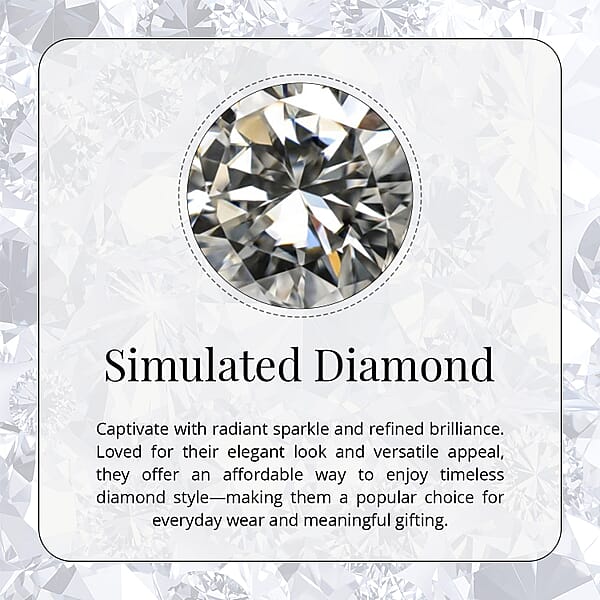 Simulated Diamond 1.25 Ctw Ring In Rhodium Over Sterling Silver