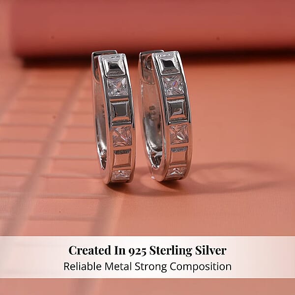 Simulated Diamond 1.50 Ctw Earrings In Rhodium Over Sterling Silver
