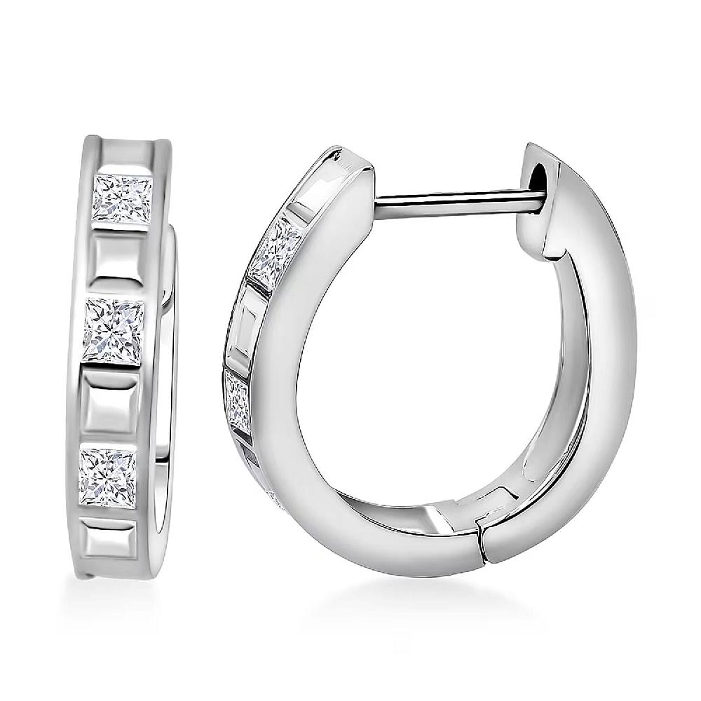 Simulated Diamond 1.50 ctw Earrings in Rhodium Over Sterling Silver
