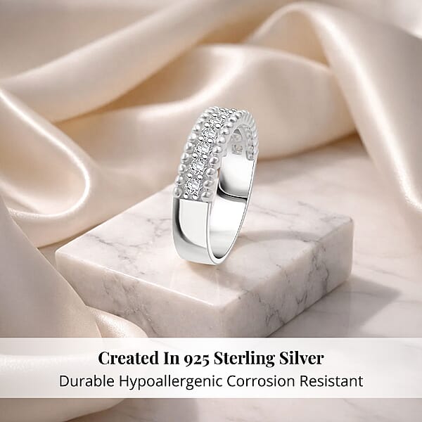 Simulated Diamond 2.00 Ctw Ring In Rhodium Over Sterling Silver
