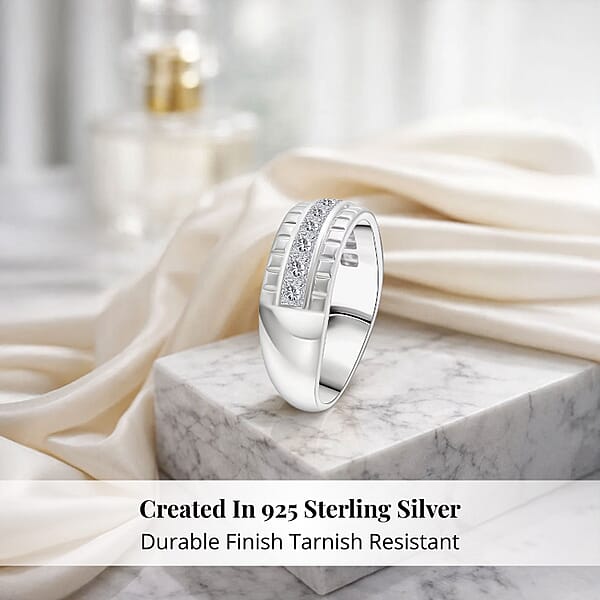 Simulated Diamond 2.00 Ctw Ring In Rhodium Over Sterling Silver