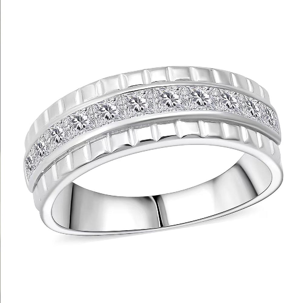 Simulated Diamond 2.00 ctw Ring in Rhodium Over Sterling Silver