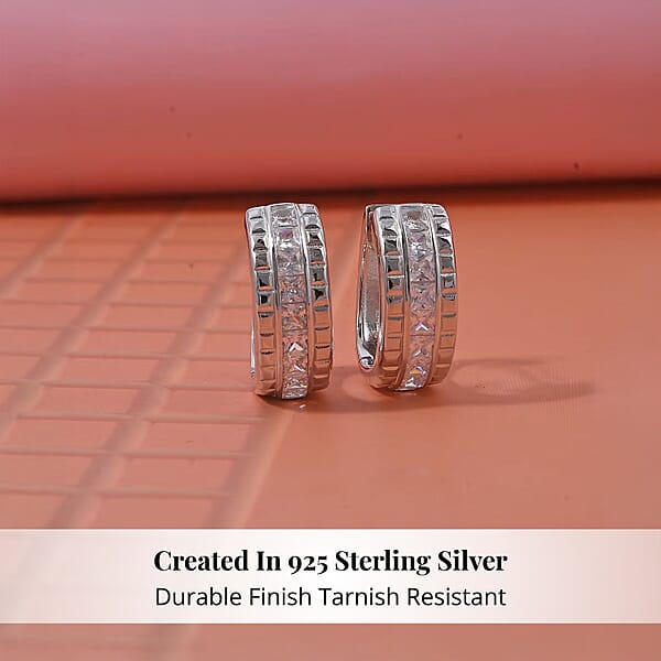 Simulated Diamond 3.25 Ctw Earrings In Rhodium Over Sterling Silver