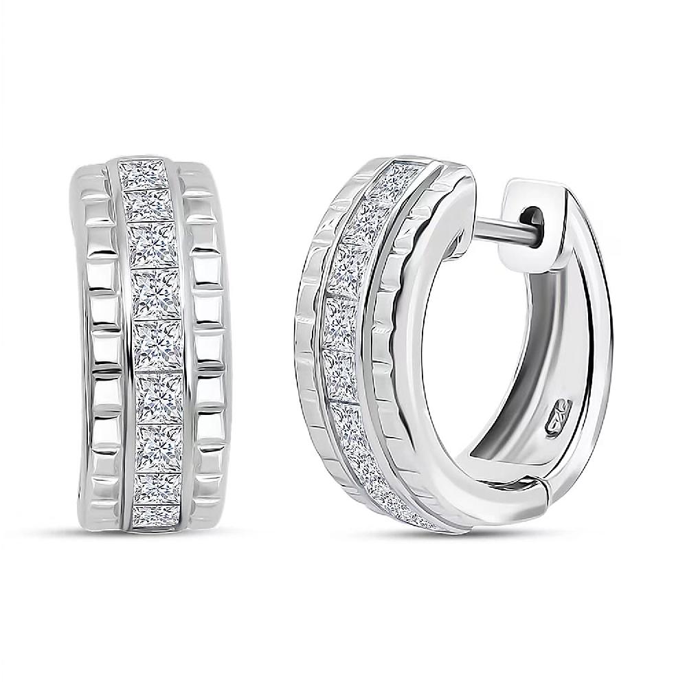 Simulated Diamond 3.25 ctw Earrings in Rhodium Over Sterling Silver