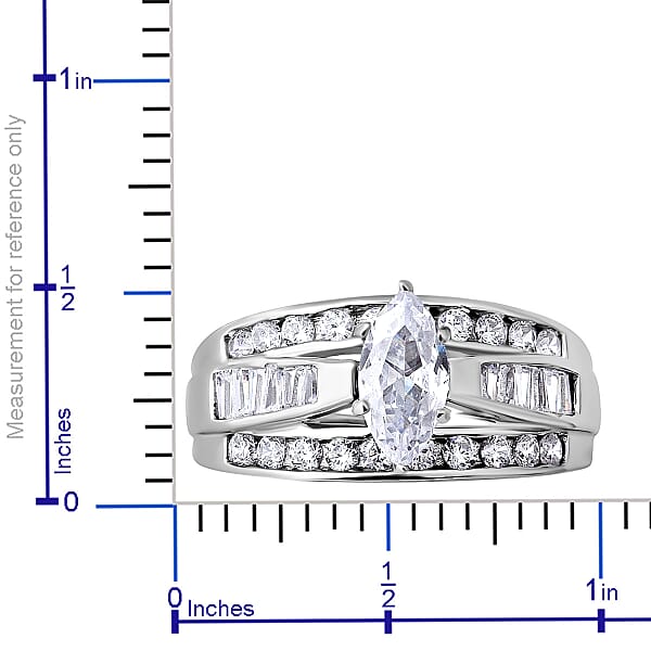 Simulated Diamond 4.65 Ctw Ring In Sterling Silver Fashion Rings For Women