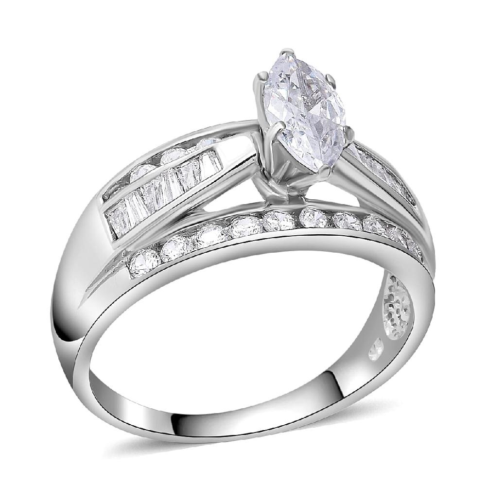 Simulated Diamond 4.65 ctw Ring in Sterling Silver Fashion Rings For Women