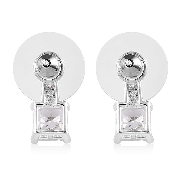 Simulated Diamond Earrings In Sterling Silver