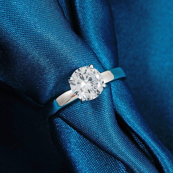 Simulated Diamond Ring In Sterling Silver 1.60 Ctw
