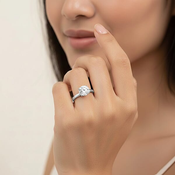 Simulated Diamond Ring In Sterling Silver 1.60 Ctw