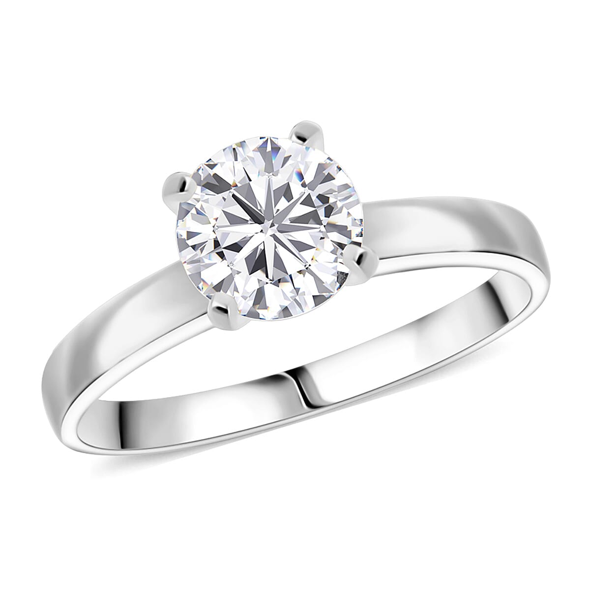 Simulated Diamond Ring in Sterling Silver 1.60 ctw