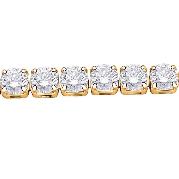 Simulated Diamond Tennis Bracelet (7.00 In) And Stud Earrings In Goldtone