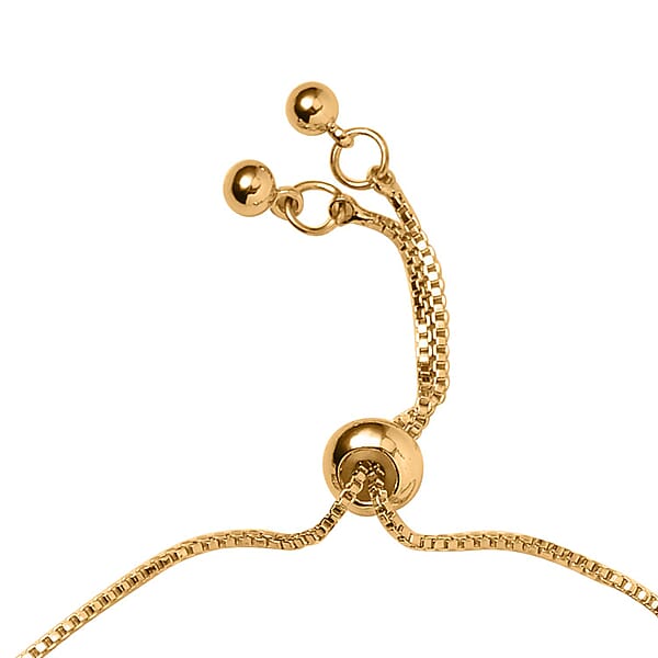 Simulated Multi Color Diamond Bolo Bracelet In Goldtone (6-9In)
