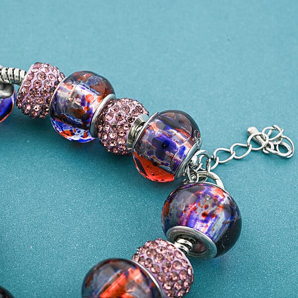 Simulated Multi Color Diamond Bracelet In Silvertone (7.50-9.50In)