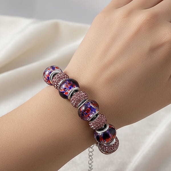 Simulated Multi Color Diamond Bracelet In Silvertone (7.50-9.50In)