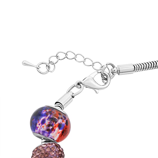 Simulated Multi Color Diamond Bracelet In Silvertone (7.50-9.50In)