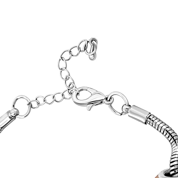 Simulated Orange Diamond Bracelet In Silvertone (7.50-9.50In)