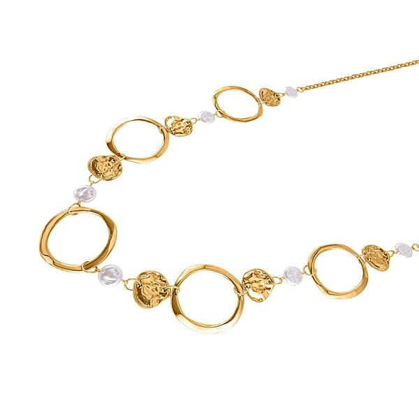 Simulated Pearl Necklace In Goldtone 28-30 Inches