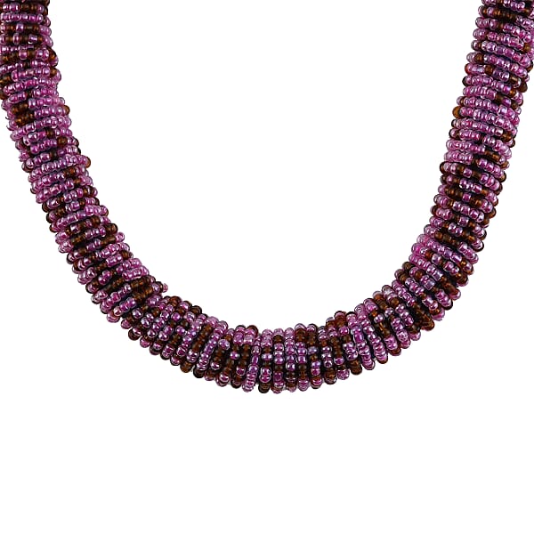 Simulated Pink Pearl And Coconut Shell Necklace 25 Inches