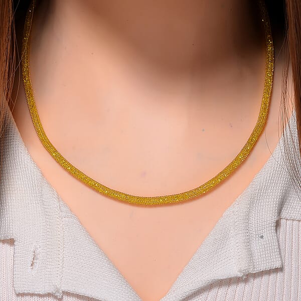 Simulated Yellow Diamond Necklace In 14K Yellow Gold Over Sterling Silver 20 Inches