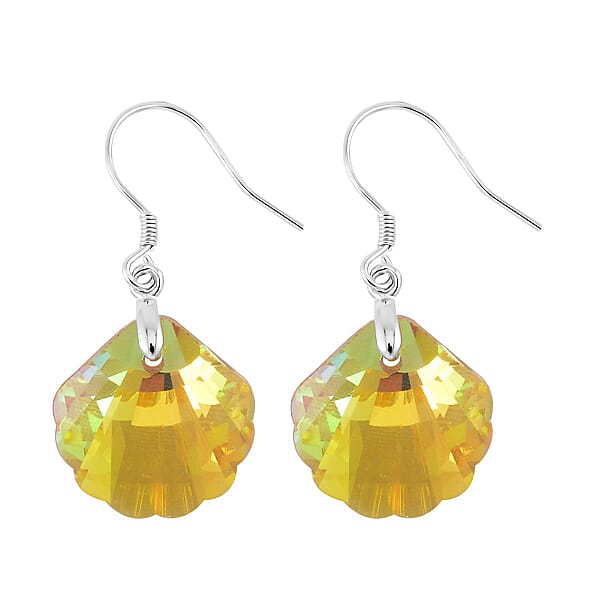 Simulated Yellow Topaz Earrings In Rhodium Over Sterling Silver