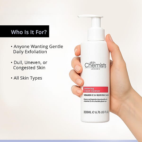 SkinChemists Set Of 2 Balancing Vitamin C & Glycolic Acid Cream Cleanser (6.76 X2)