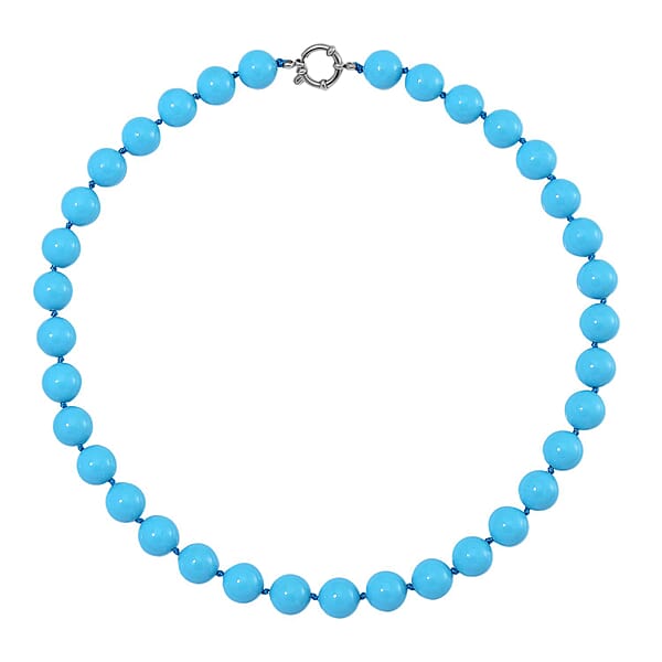 Sleeping Beauty Color Shell Pearl Necklace In Stainless Steel 380.00 Ctw (20 Inches)
