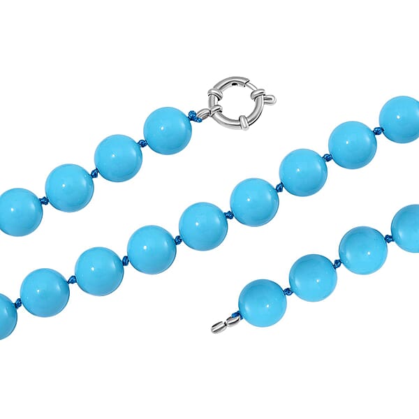Sleeping Beauty Color Shell Pearl Necklace In Stainless Steel 380.00 Ctw (20 Inches)